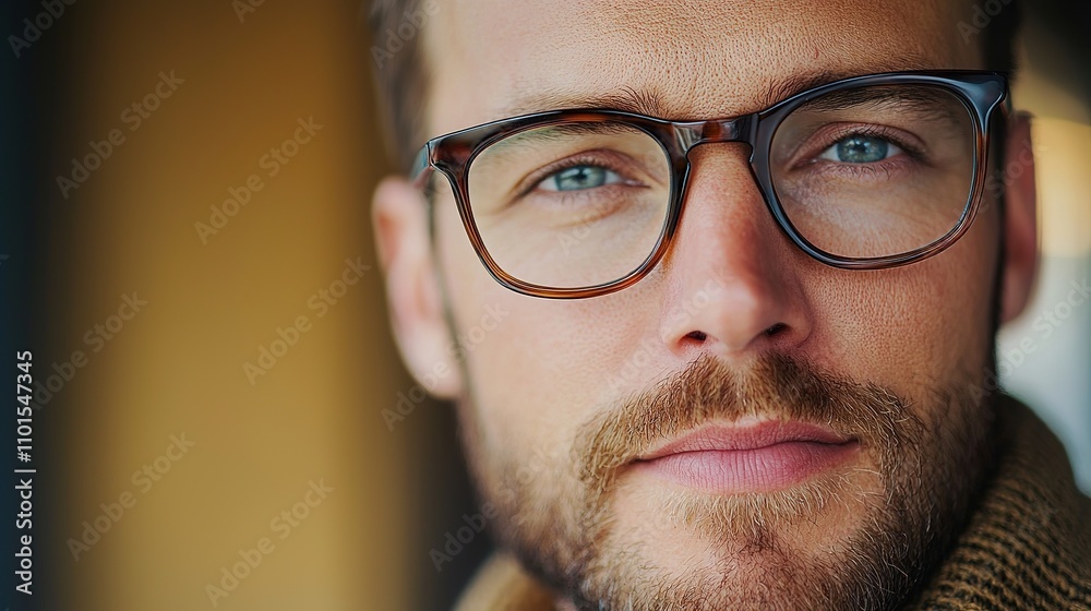 A close-up portrait of a man with glasses, featuring a well-groomed beard and striking blue eyes, exuding confidence and style. A close-up portrait of a man with glasses, featuring a well-groomed beard and striking blue eyes, exuding confidence and style.