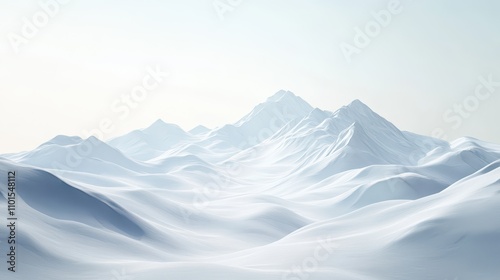 Dramatic Alaskan Mountain Terrain: Poster Mockup Featuring Snow-Covered Alpine Ridge, Intricate Snow Textures, and Distant Peak Silhouettes. Professional Winter Landscape.