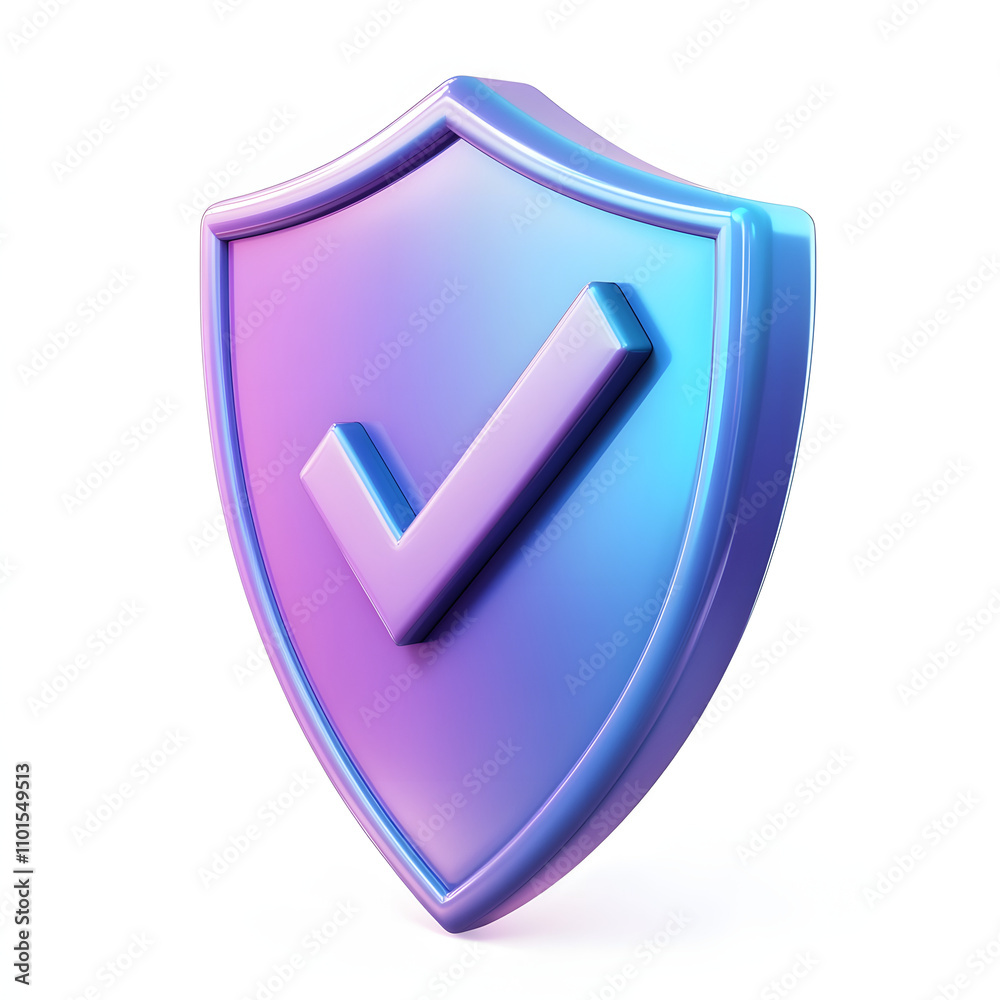 cartoon 3d Icon safety shield check mark perspective . Blue and purple symbol security safety icon. Checkmark in minimalistic style. 3d vector illustration. white background cartoon 3d Icon safety shield check mark perspective . Blue and purple symbol security safety icon. Checkmark in minimalistic style. 3d vector illustration. white background