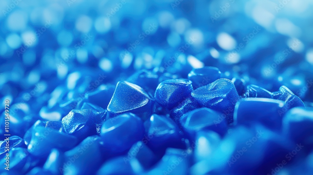 Sparkling Blue Crystals Cluster Close Up View Sparkling Blue Crystals Cluster Close Up View
