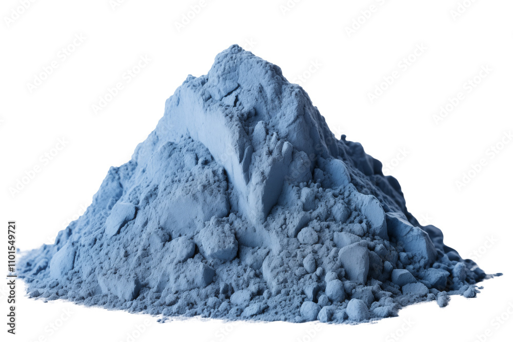 A pile of dry blue clay used in cosmetics isolated on transparent background. A pile of dry blue clay used in cosmetics isolated on transparent background.