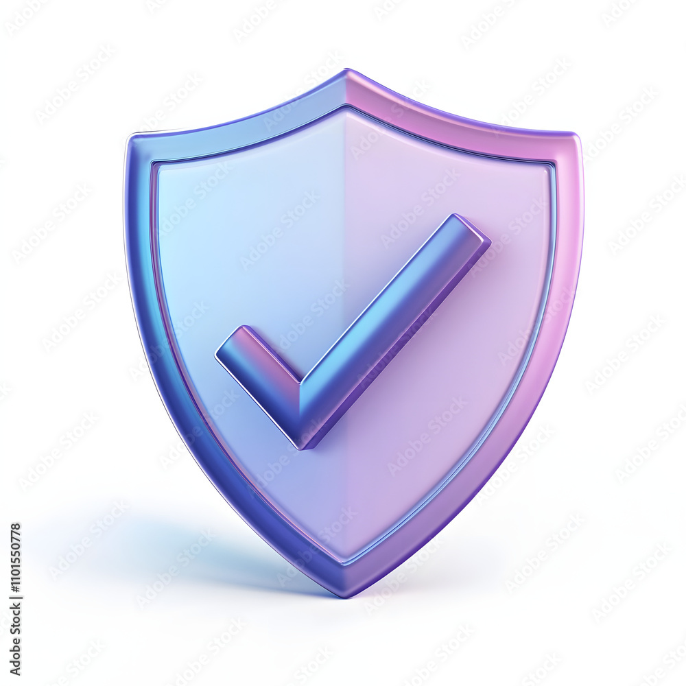 cartoon 3d Icon safety shield check mark perspective . Blue and purple symbol security safety icon. Checkmark in minimalistic style. 3d vector illustration. white background cartoon 3d Icon safety shield check mark perspective . Blue and purple symbol security safety icon. Checkmark in minimalistic style. 3d vector illustration. white background