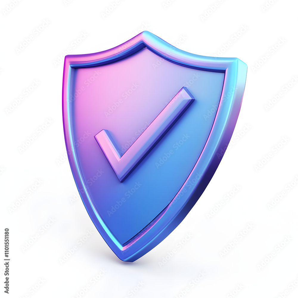 cartoon 3d Icon safety shield check mark perspective . Blue and purple symbol security safety icon. Checkmark in minimalistic style. 3d vector illustration. white background cartoon 3d Icon safety shield check mark perspective . Blue and purple symbol security safety icon. Checkmark in minimalistic style. 3d vector illustration. white background