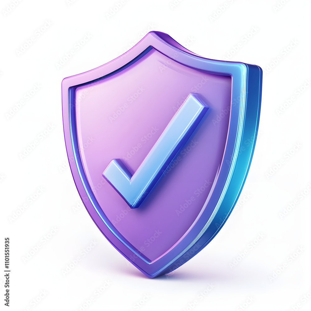 cartoon 3d Icon safety shield check mark perspective . Blue and purple symbol security safety icon. Checkmark in minimalistic style. 3d vector illustration. white background cartoon 3d Icon safety shield check mark perspective . Blue and purple symbol security safety icon. Checkmark in minimalistic style. 3d vector illustration. white background