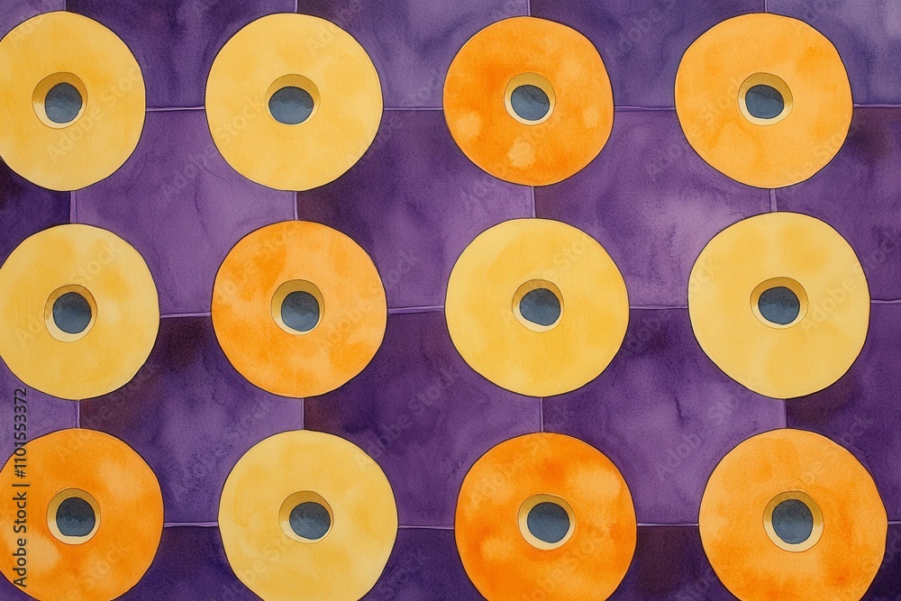 Fototapeta premium Abstract Patterns of Colorful Film Reels on Wall