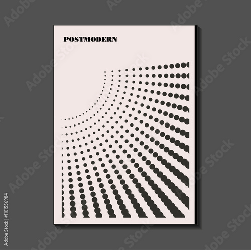 Poster inspired postmodern of vector abstract dynamic symbols with bold geometric shapes, useful for web background, poster art design, magazine front page, hi-tech print, cover artwork.