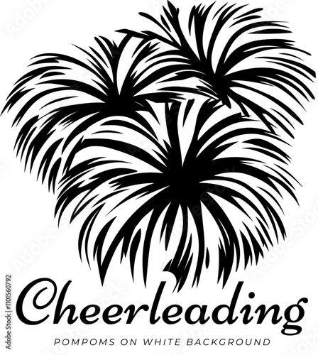 Cheerleaders pompoms vector illustration on white