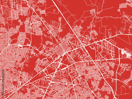 Christmas Map of Ciudad Apodaca, Mexico in Snowy White on Festive Red Background. photo