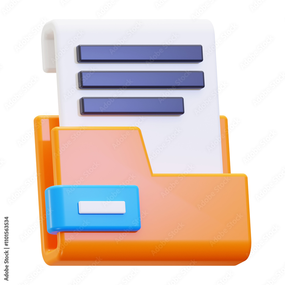 3d file folder icon. Suitable for business presentations, office themed designs, or digital organization concepts 3d file folder icon. Suitable for business presentations, office themed designs, or digital organization concepts
