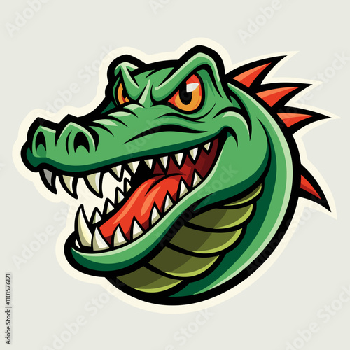 Cute Alligator Mascot Logo, Friendly Gator Character Design photo