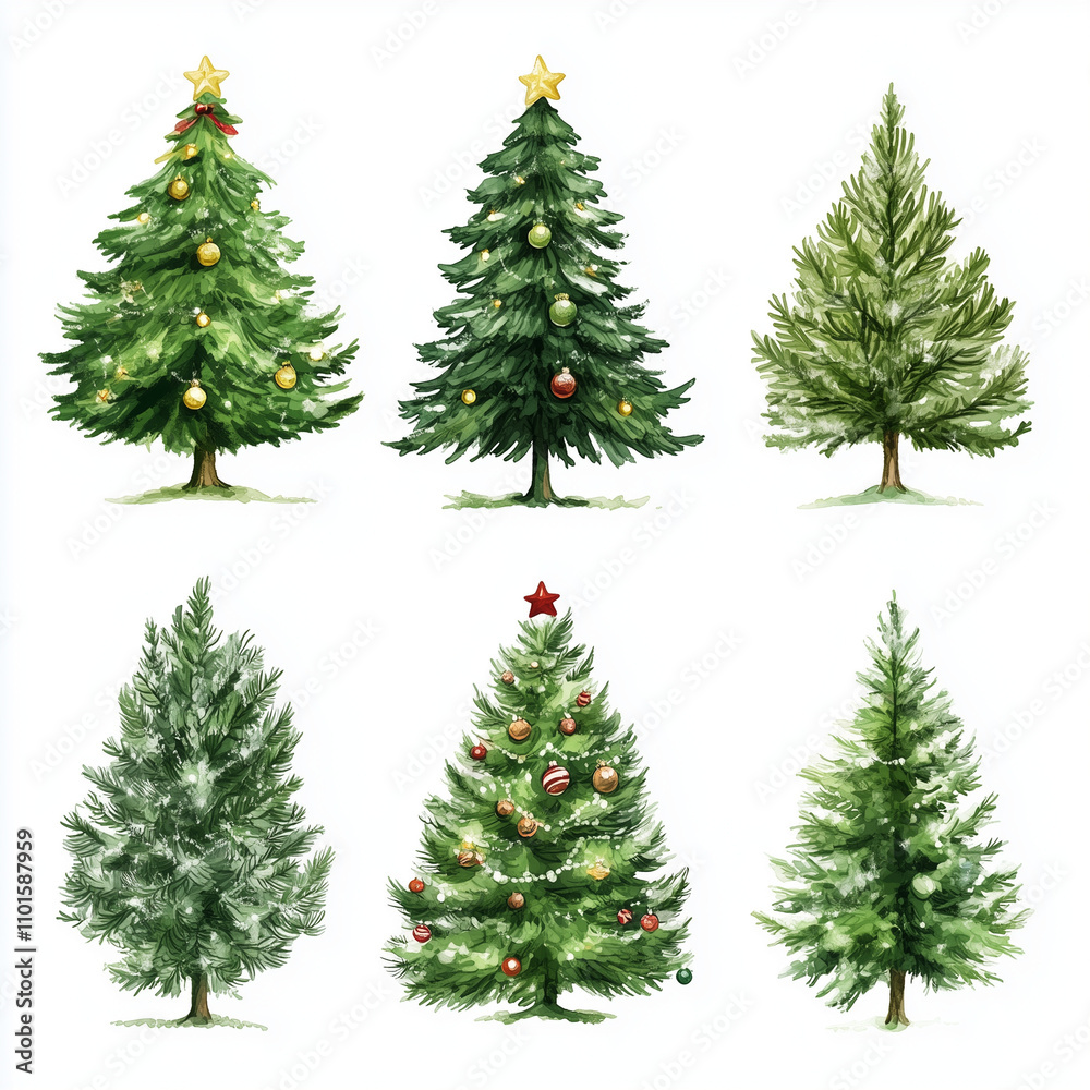Obraz premium Christmas tree on a white background