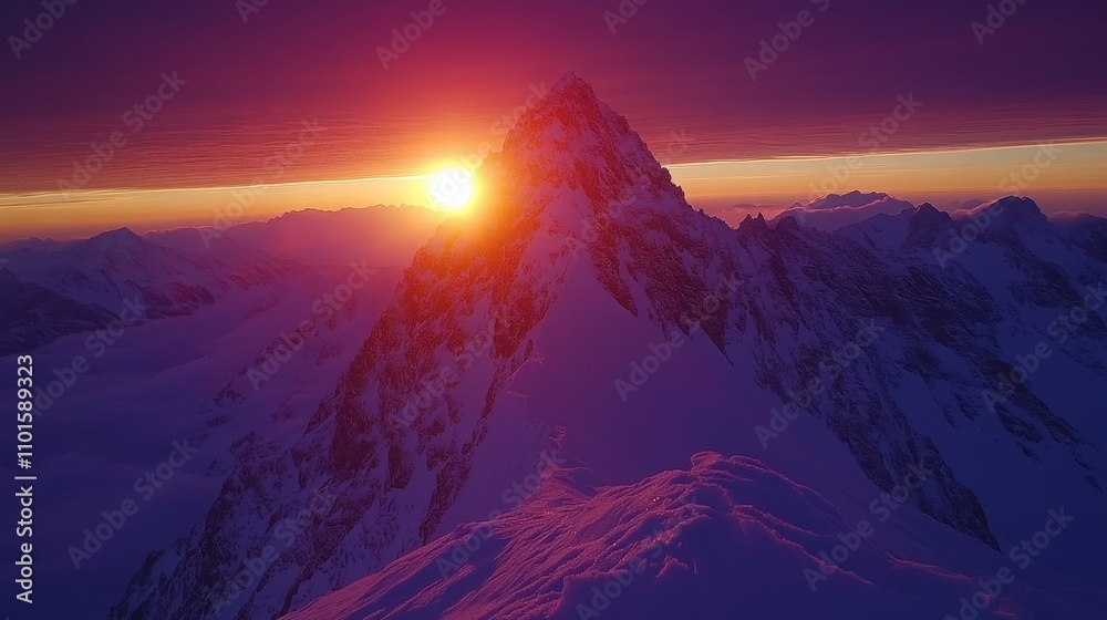 A stunning mountain peak illuminated by a vibrant sunset, showcasing natural beauty. A stunning mountain peak illuminated by a vibrant sunset, showcasing natural beauty.