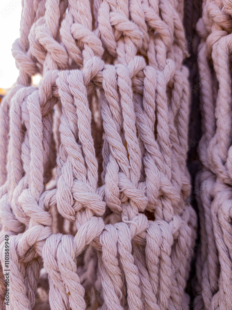 Abstract texture of knitted rope