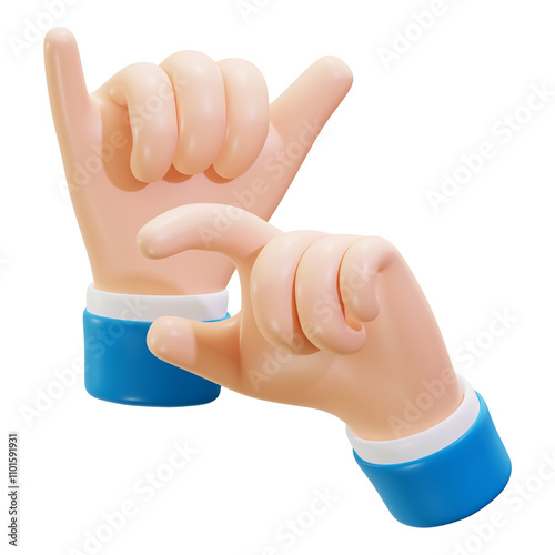 3d Sign Language icon. suitable for communication concepts, customer service illustrations, or technology designs