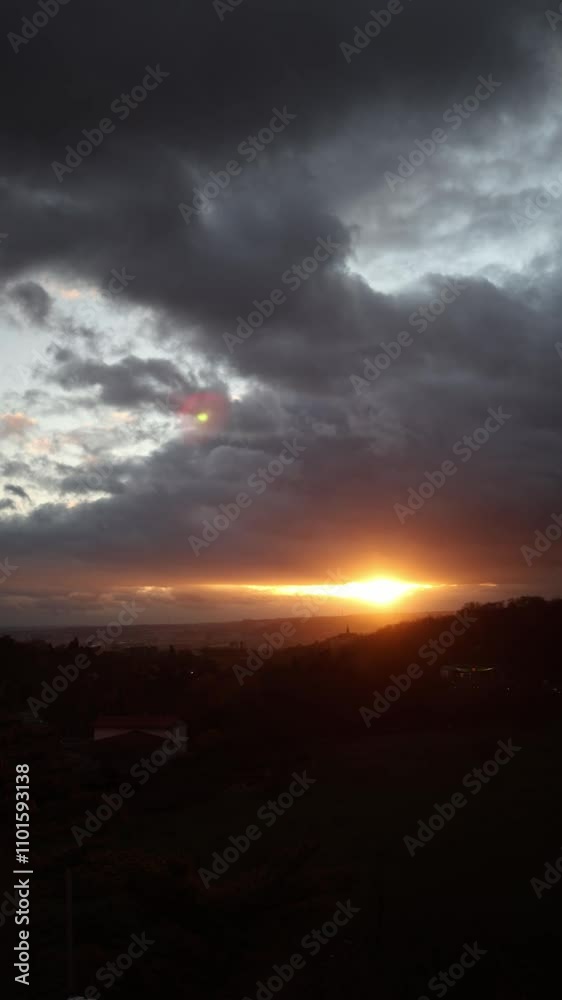 sunset shrouded in clouds vertical video sunset shrouded in clouds vertical video