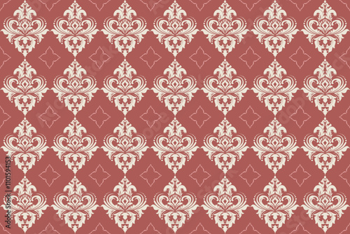 Damask patterns feature intricate, symmetrical motifs inspired by floral or ornamental designs. Often elegant and timeless, they are ideal for clothing, rugs, and home decor.