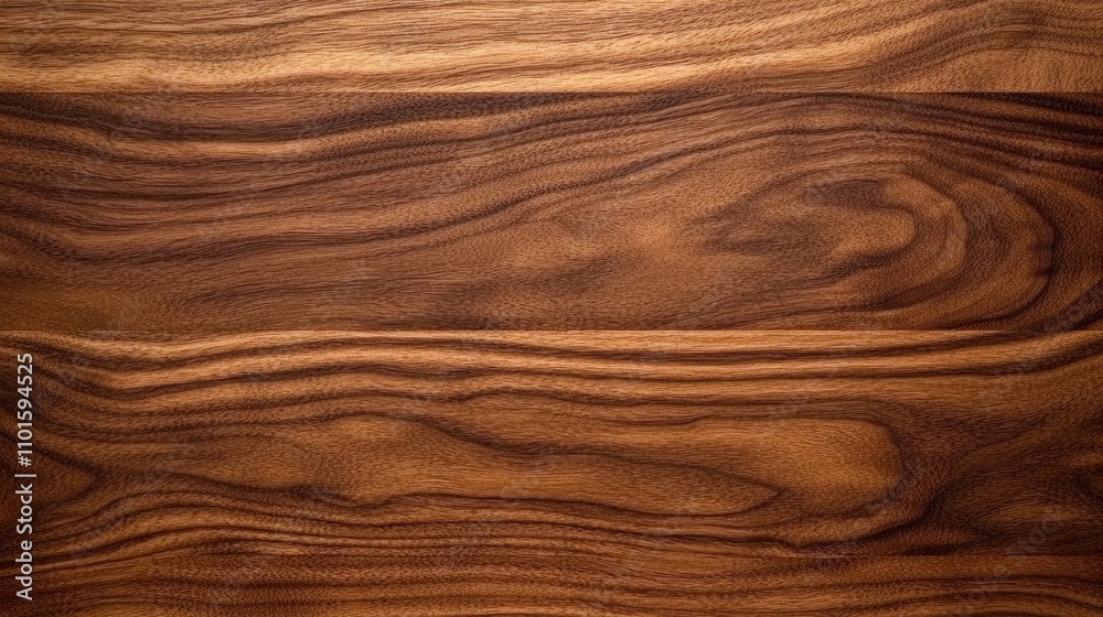 Obraz premium Warm Walnut Wood Paneling with Horizontal Alignment Featuring Rich Grain Patterns for a Timeless and Elegant Background Texture