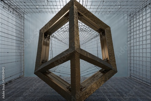 Enigmatic Three-Dimensional Framework with Dynamic Grid and Engaging Textures