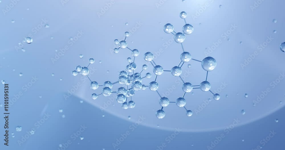 Linzagolix rotating molecular structure, 3d model of molecule, yselty, looped video Linzagolix rotating molecular structure, 3d model of molecule, yselty, looped video