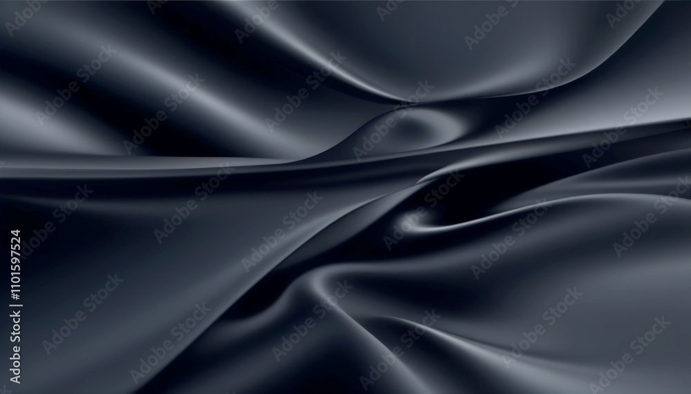 Elegant waves of dark fabric flowing gracefully in soft light Elegant waves of dark fabric flowing gracefully in soft light