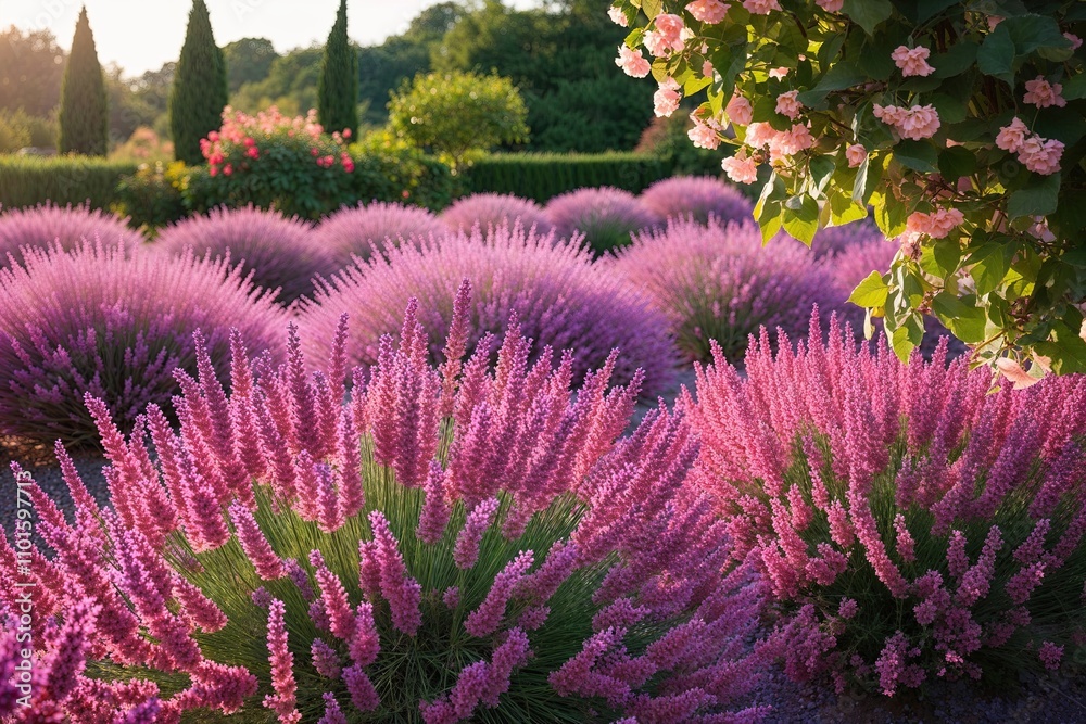 Radiant Pink Lavender Flora in a Blissful Magical Garden Paradise Radiant Pink Lavender Flora in a Blissful Magical Garden Paradise