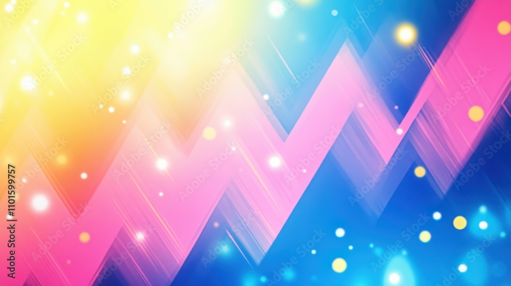 Obraz premium Cyan and magenta comic zigzags glowing on smooth textured backdrops