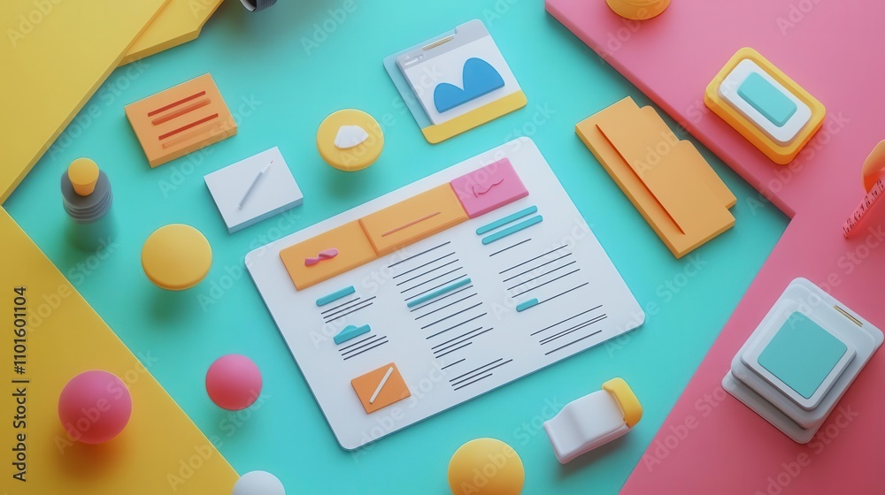 Employee feedback tracker flat design side view clear collaboration theme 3D render complementary color scheme Employee feedback tracker flat design side view clear collaboration theme 3D render complementary color scheme