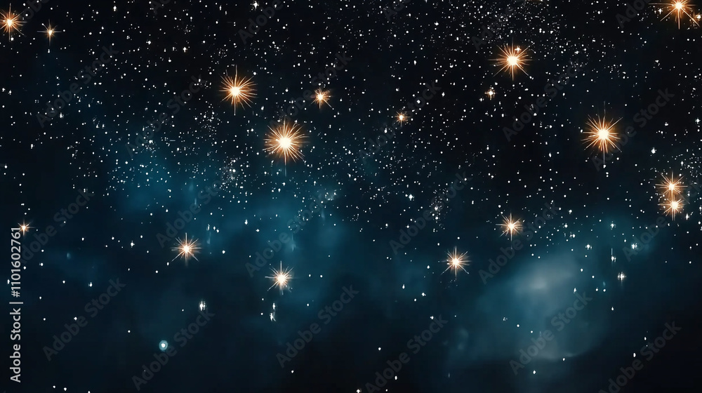 Fototapeta premium Starry night sky filled with bright celestial bodies and cosmic dust