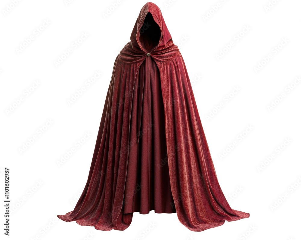 mysterious figure in flowing red cloak stands shrouded in shadows, evoking sense of intrigue and enchantment. rich texture and deep color of fabric enhance dramatic effect mysterious figure in flowing red cloak stands shrouded in shadows, evoking sense of intrigue and enchantment. rich texture and deep color of fabric enhance dramatic effect