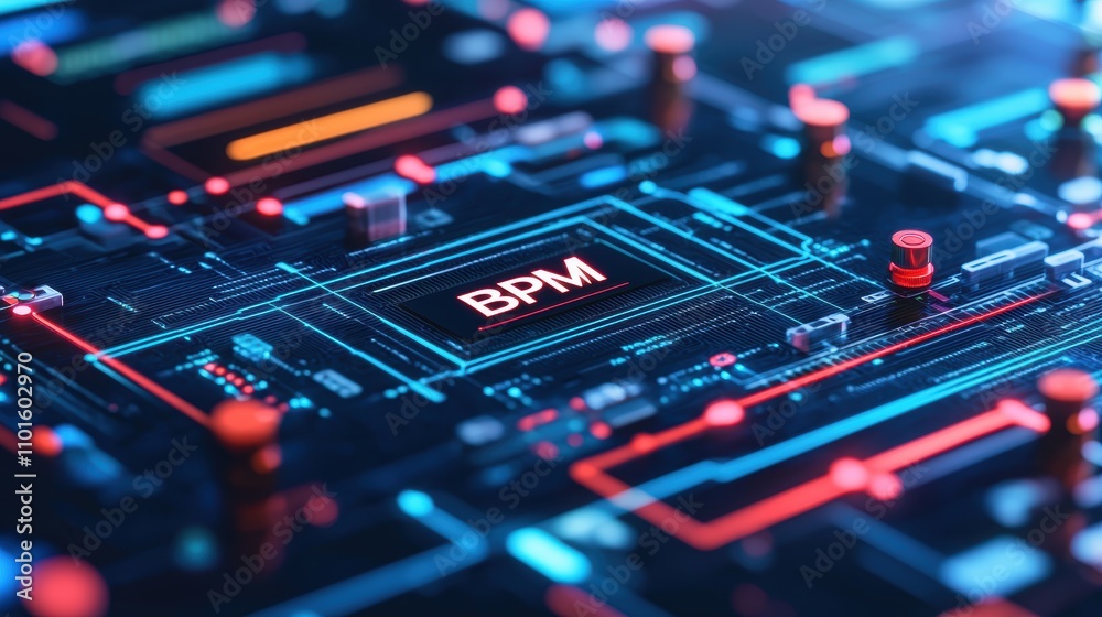 Obraz premium Business process management systems bpm interface dynamics in a digital environment