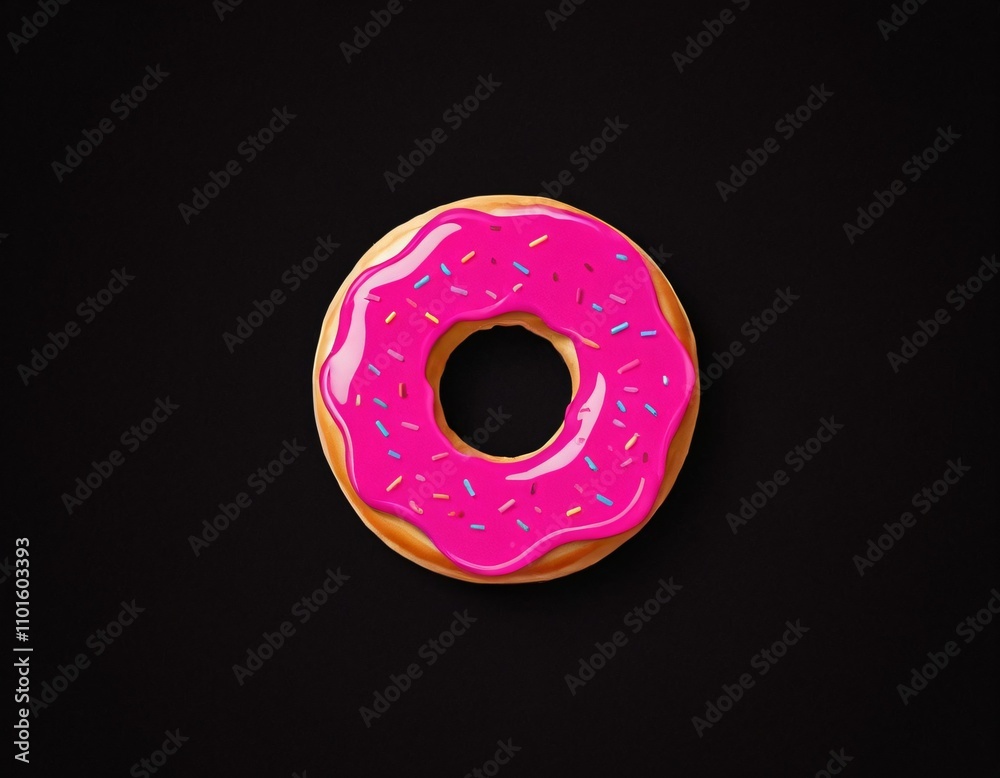 Donut silhouette logo design. Icon in black and pink color. Ai generated image. Donut silhouette logo design. Icon in black and pink color. Ai generated image.