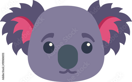 This vector illustration features a cute koala bear with big, innocent eyes, evoking feelings of warmth and tenderness