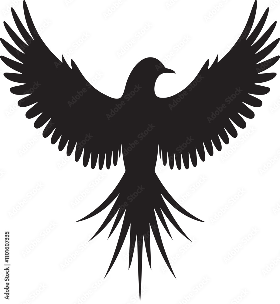 Fototapeta premium Flying birds silhouettes on white background. Vector illustration. isolated bird flying.