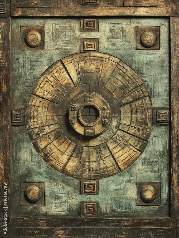 Fototapeta premium Bagua Symbols - Chinese Antique Balance and Character Representation