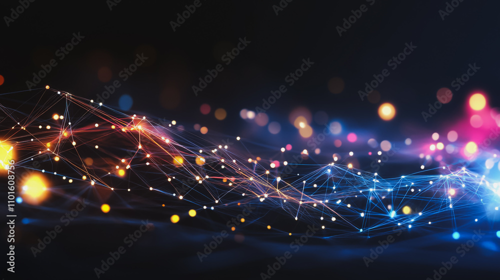 Obraz premium abstract professional business team people innovation connection of line from nail node to node on map background , networking concept