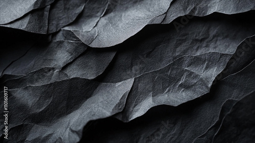 Wallpaper Mural Textured black paper with intricate folds and shadows showcasing unique patterns and depth Torontodigital.ca