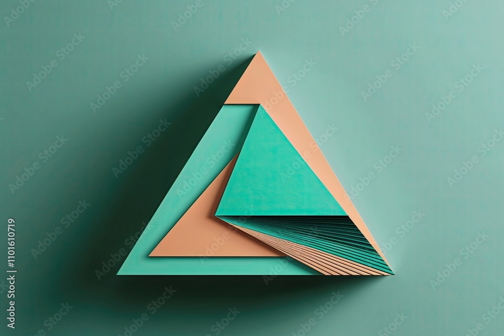 Fototapeta premium Eye-Catching Abstract Mint Triangle in Modern Avant-Garde Design