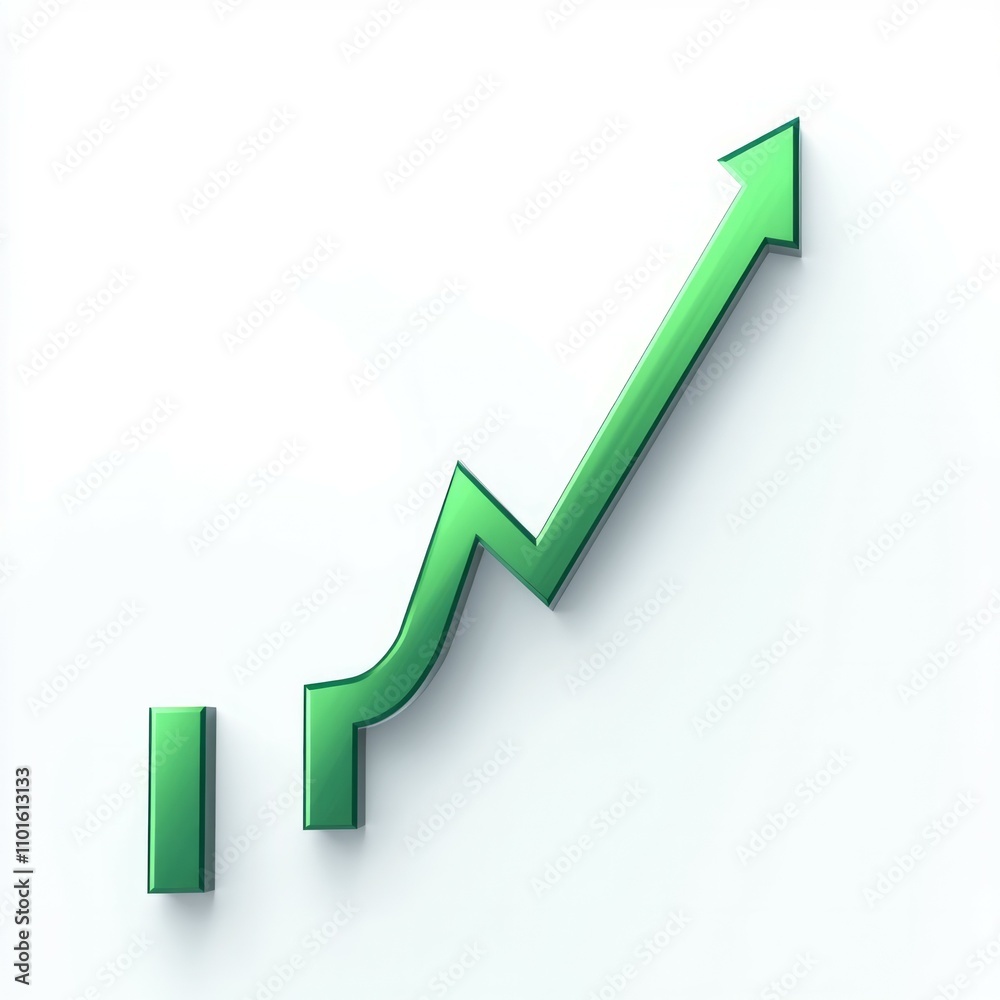 Green curve on a white background Green curve on a white background