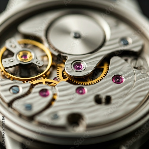 Wallpaper Mural Escapement Precision in Polished Silver and Gold Torontodigital.ca