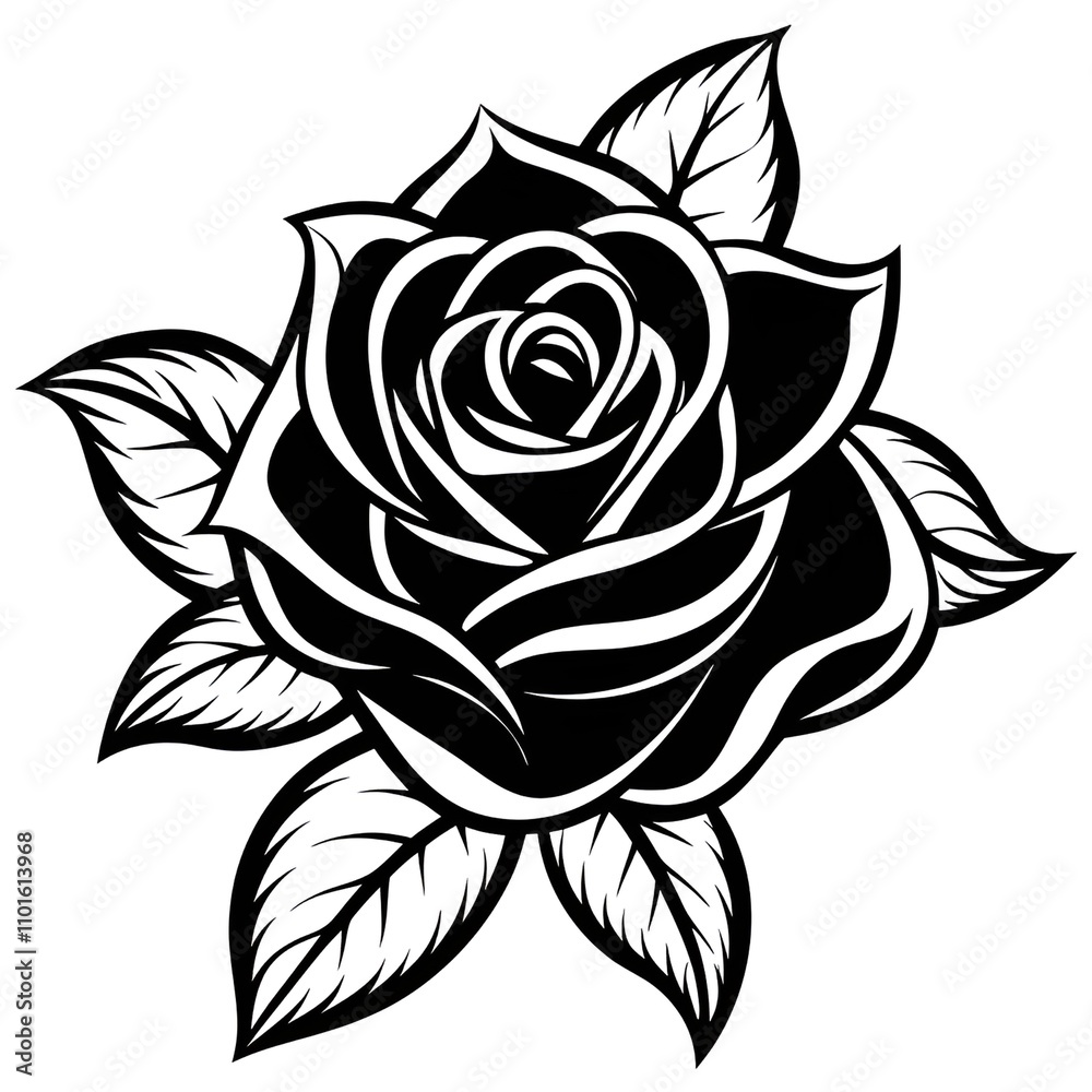 Fototapeta premium A black rose with a white stem