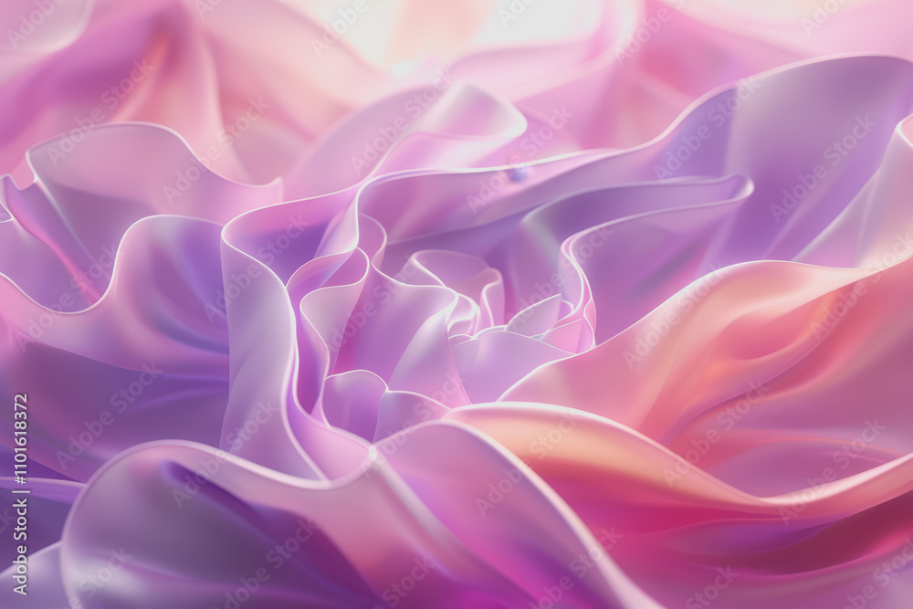 Fototapeta premium A serene 3D gradient background with soft pink tones mixed with lavender.