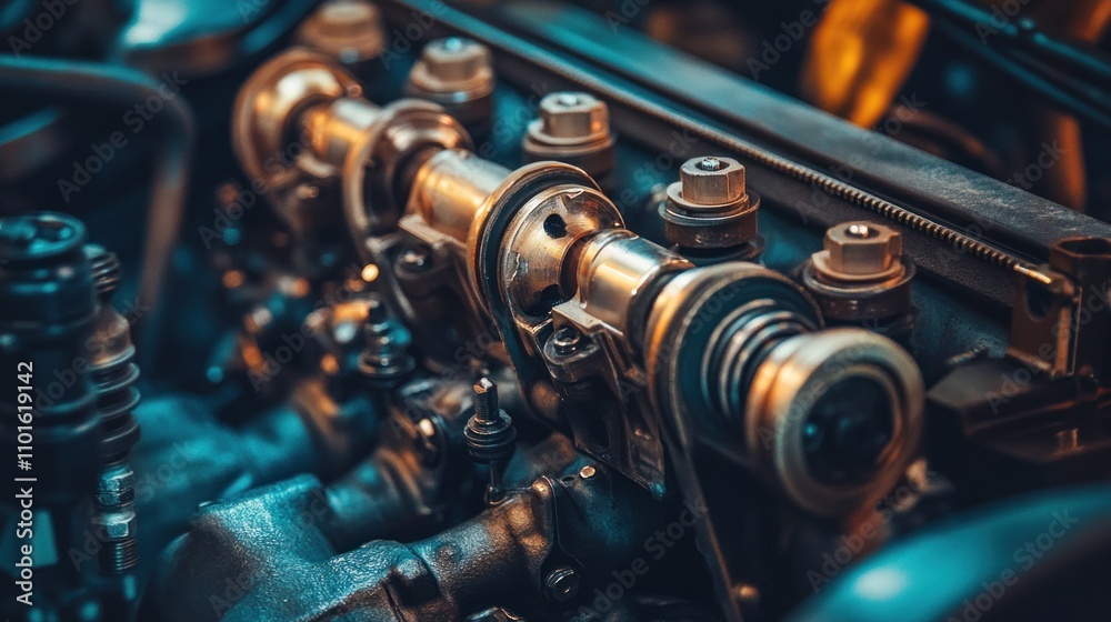 An inside view of a car engine with exposed pistons, crankshaft, and connecting rods. The intricate parts and metal surfaces create a technical, high-performance look. An inside view of a car engine with exposed pistons, crankshaft, and connecting rods. The intricate parts and metal surfaces create a technical, high-performance look.