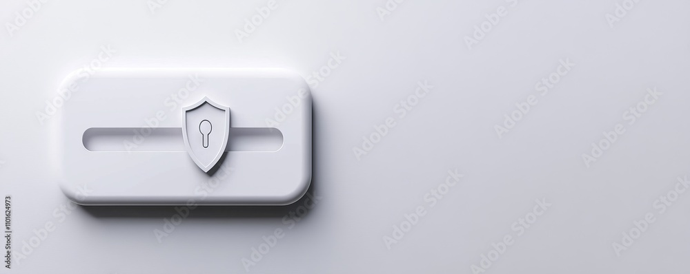 The Cyberbullying with anonymity concept. Minimalist white object with a shield emblem. The Cyberbullying with anonymity concept. Minimalist white object with a shield emblem.
