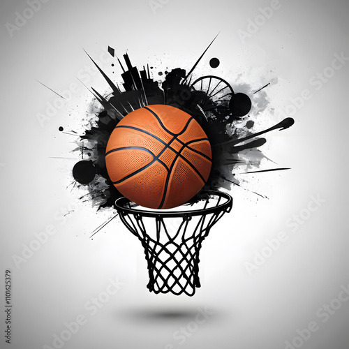 Exclusive design of 'basketball' image unique and creative sports visual design