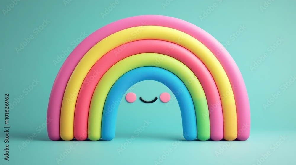 Fototapeta premium A Happy Rainbow Shaped Like A Smiling Face