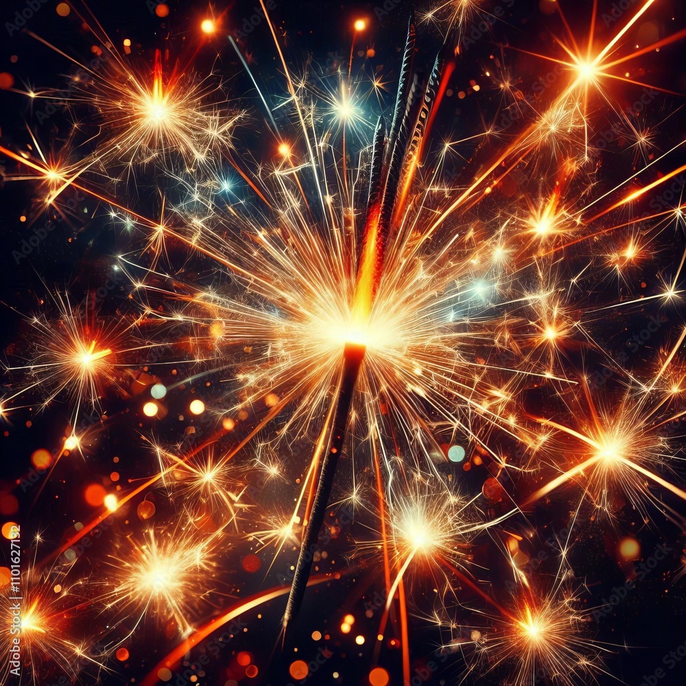 Sparkler trails and bursts of light fiery colors Sparkler trails and bursts of light fiery colors