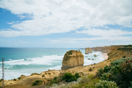 The 12 Apostles scenic tourist destination along the Great Ocean Road on the south coast of Victoria photo