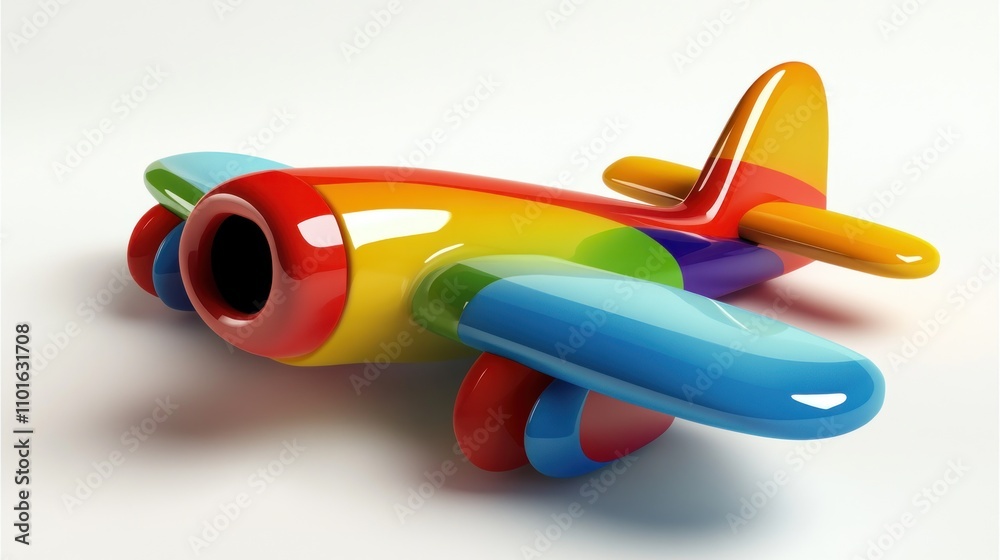 Colorful Toy Airplane Design Rendered In 3D Colorful Toy Airplane Design Rendered In 3D