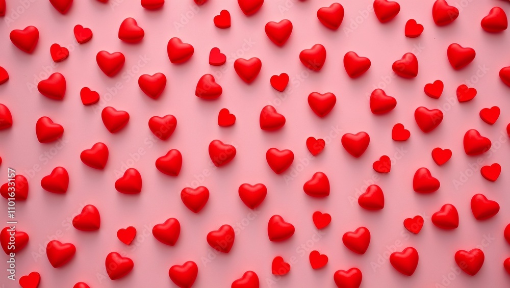 Pattern of red hearts on pink background for Valentine's Day or romantic themes
Pattern of red hearts on pink background for Valentine's Day or romantic themes