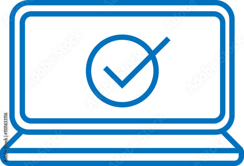 check mark icon on laptop